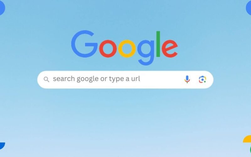 Search Google or type a URL: Google homepage search box showing the placeholder text
